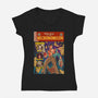 Tales Of The Necronomicon-Womens-V-Neck-Tee-Green Devil