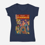 Tales Of The Necronomicon-Womens-V-Neck-Tee-Green Devil