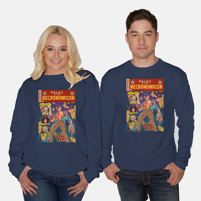 Tales Of The Necronomicon-Unisex-Crew Neck-Sweatshirt-Green Devil