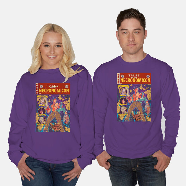 Tales Of The Necronomicon-Unisex-Crew Neck-Sweatshirt-Green Devil
