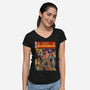 Tales Of The Necronomicon-Womens-V-Neck-Tee-Green Devil