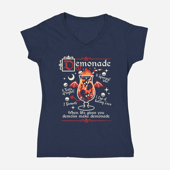 Demonade Cocktail-Womens-V-Neck-Tee-NemiMakeit