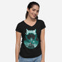 Latveria Castle-Womens-V-Neck-Tee-joerawks