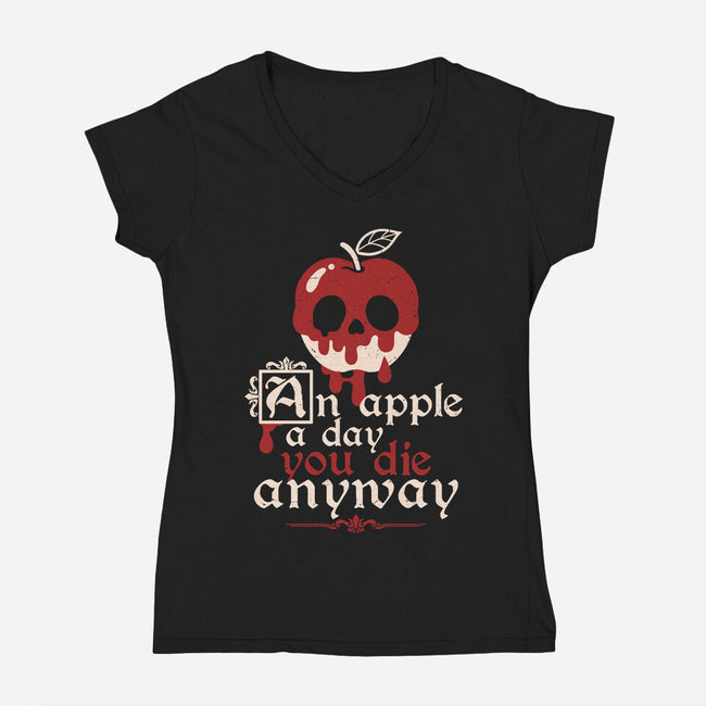 Poisoned Apple A Day-Womens-V-Neck-Tee-NemiMakeit