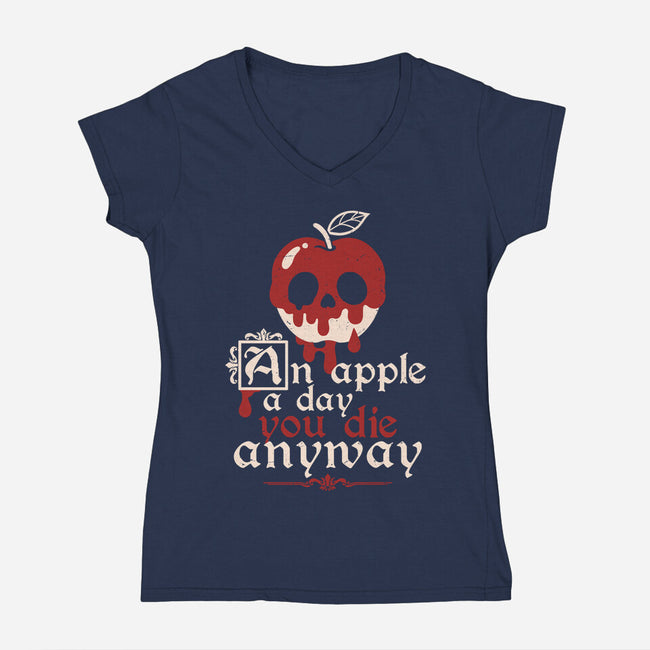 Poisoned Apple A Day-Womens-V-Neck-Tee-NemiMakeit