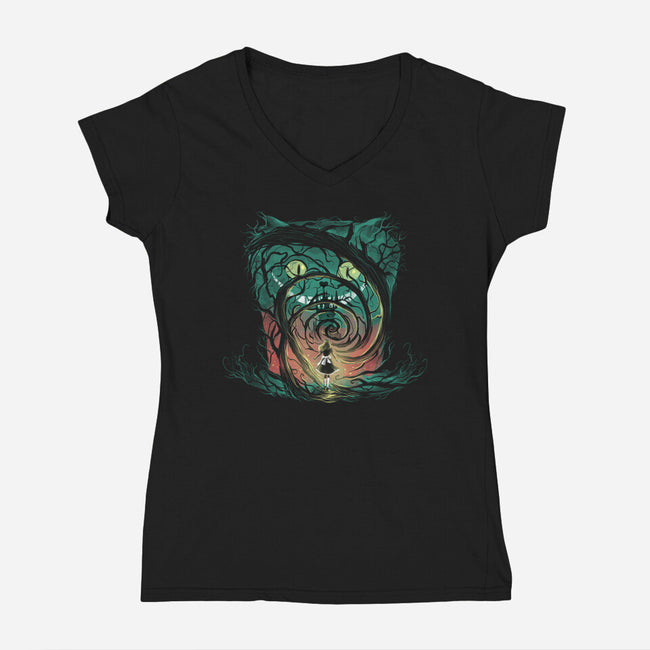 The Cat And The Hat-Womens-V-Neck-Tee-zascanauta