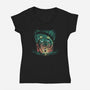 The Cat And The Hat-Womens-V-Neck-Tee-zascanauta