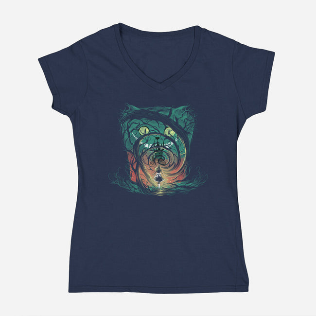 The Cat And The Hat-Womens-V-Neck-Tee-zascanauta