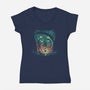 The Cat And The Hat-Womens-V-Neck-Tee-zascanauta