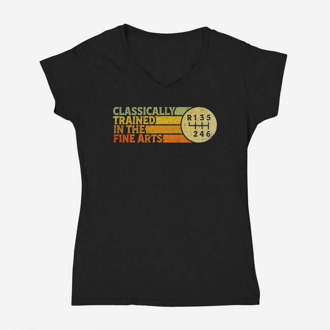 Trained In The Fine Arts-Womens-V-Neck-Tee-kg07