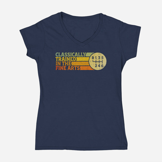 Trained In The Fine Arts-Womens-V-Neck-Tee-kg07