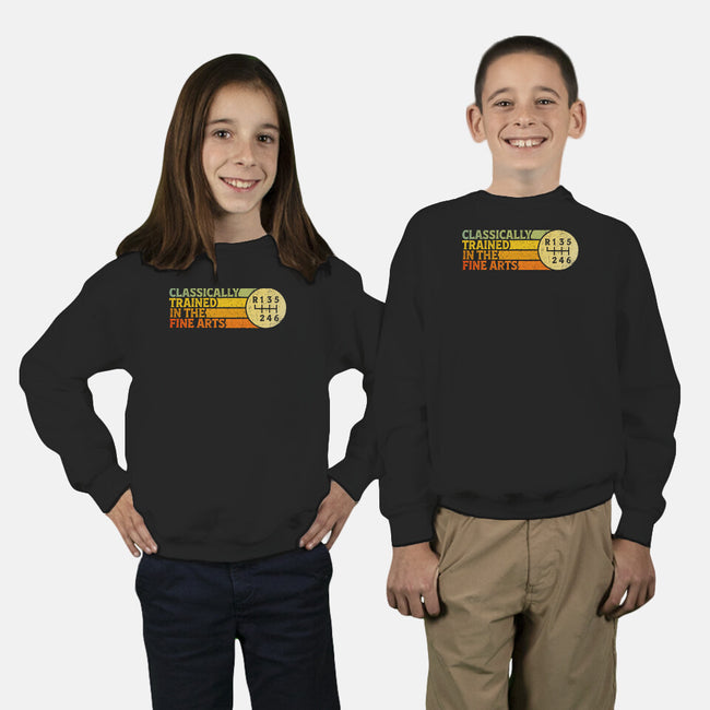 Trained In The Fine Arts-Youth-Crew Neck-Sweatshirt-kg07