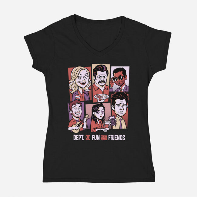Department Of Fun-Womens-V-Neck-Tee-P1yu5h