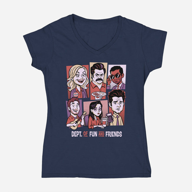Department Of Fun-Womens-V-Neck-Tee-P1yu5h