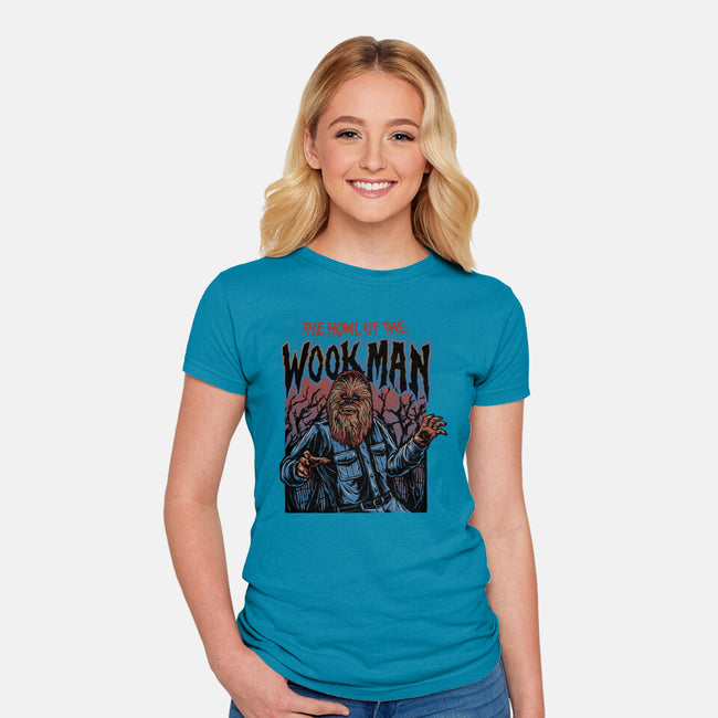 The Howl Of The Wookman-Womens-Fitted-Tee-glitchygorilla
