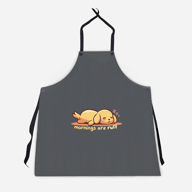 Mornings Are Ruff-Unisex-Kitchen-Apron-TechraNova