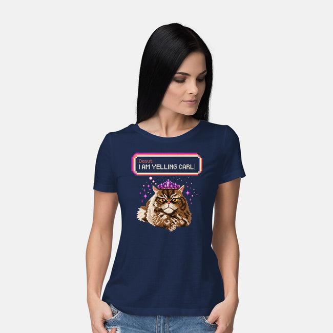 Donut I Am Yelling Carl-Womens-Basic-Tee-rocketman_art