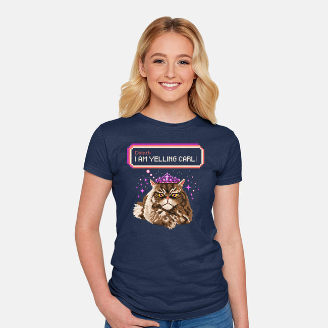 Donut I Am Yelling Carl-Womens-Fitted-Tee-rocketman_art