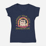 Support Your Local Dungeon Cat-Womens-V-Neck-Tee-rocketman_art