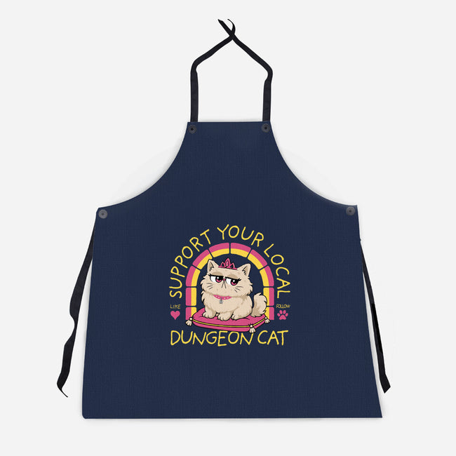 Support Your Local Dungeon Cat-Unisex-Kitchen-Apron-rocketman_art