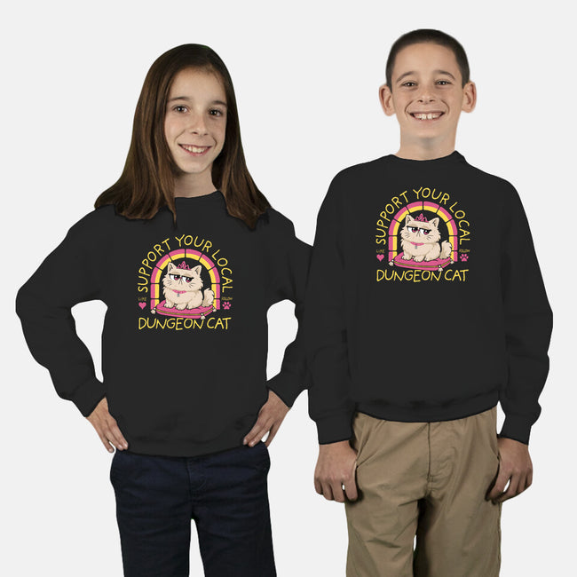 Support Your Local Dungeon Cat-Youth-Crew Neck-Sweatshirt-rocketman_art