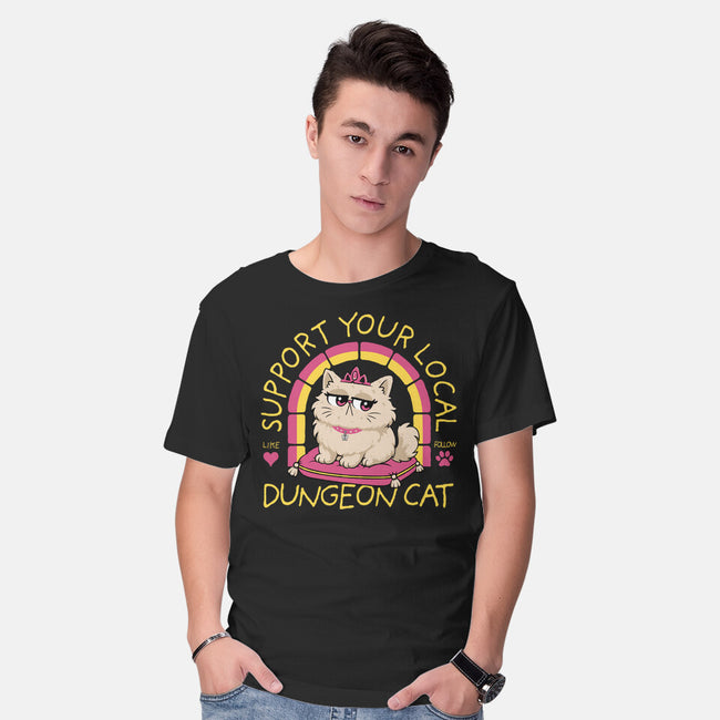 Support Your Local Dungeon Cat-Mens-Basic-Tee-rocketman_art