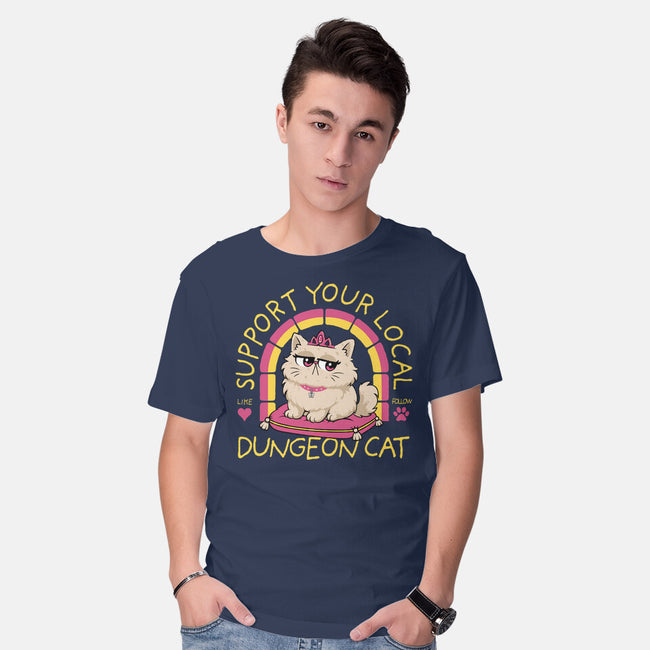 Support Your Local Dungeon Cat-Mens-Basic-Tee-rocketman_art