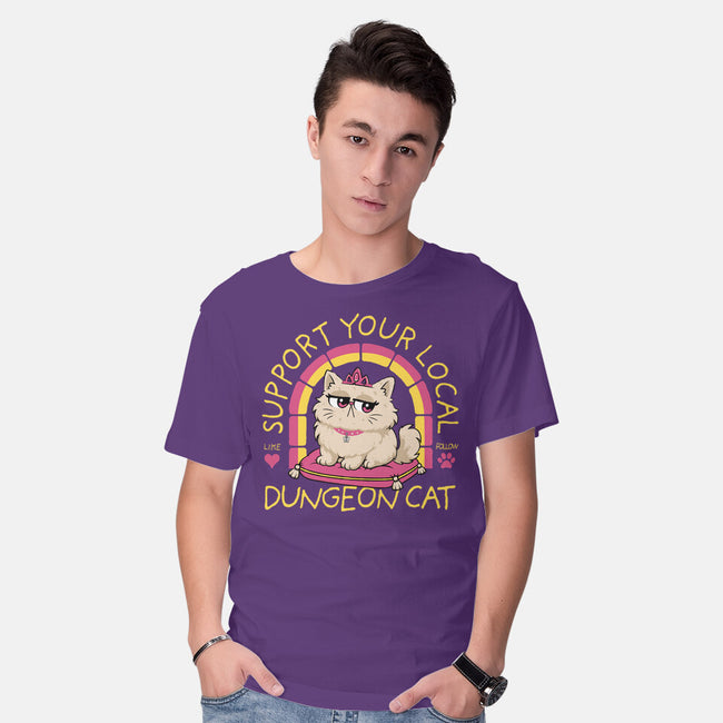 Support Your Local Dungeon Cat-Mens-Basic-Tee-rocketman_art