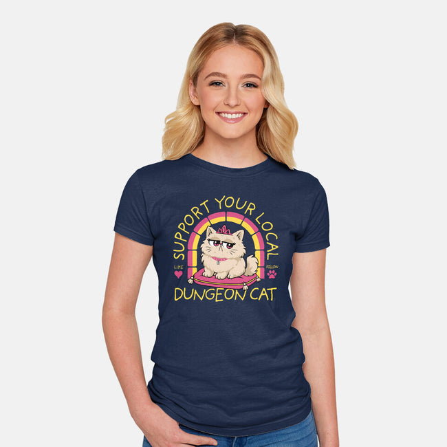 Support Your Local Dungeon Cat-Womens-Fitted-Tee-rocketman_art