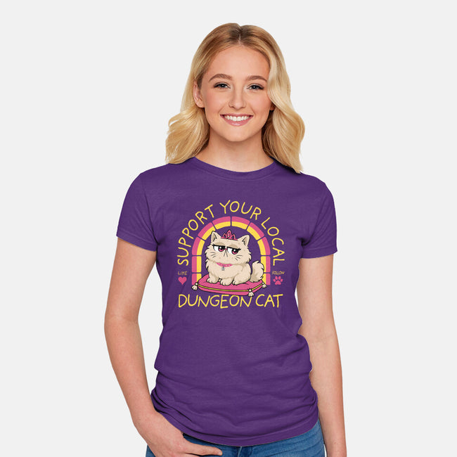 Support Your Local Dungeon Cat-Womens-Fitted-Tee-rocketman_art