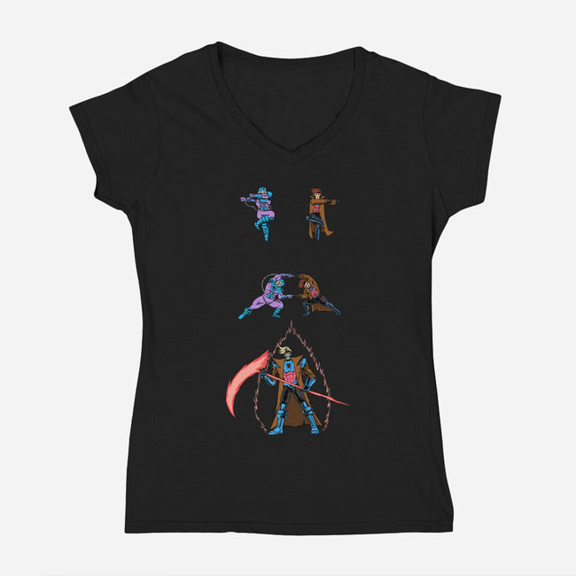 Death Fusion-Womens-V-Neck-Tee-joerawks
