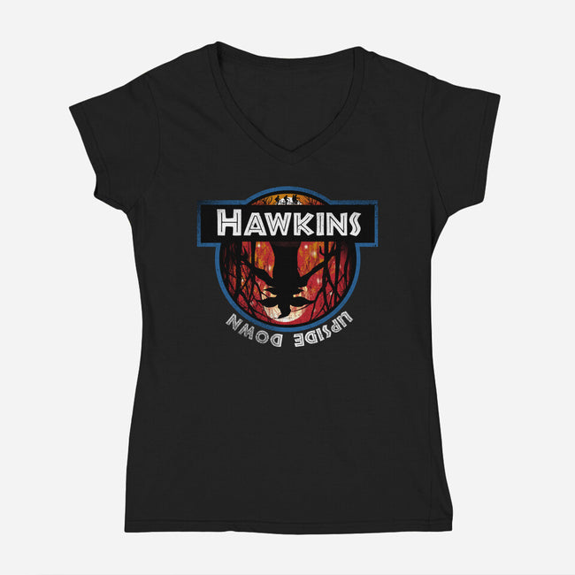 Upside Down State-Womens-V-Neck-Tee-dandingeroz