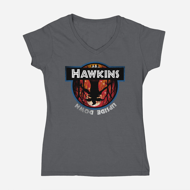 Upside Down State-Womens-V-Neck-Tee-dandingeroz