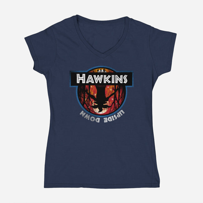 Upside Down State-Womens-V-Neck-Tee-dandingeroz