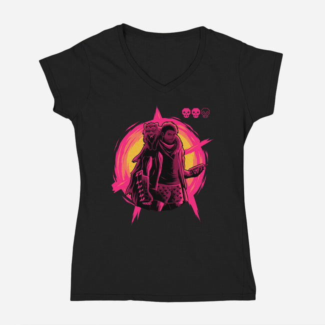 Burn To The Ground-Womens-V-Neck-Tee-rmatix