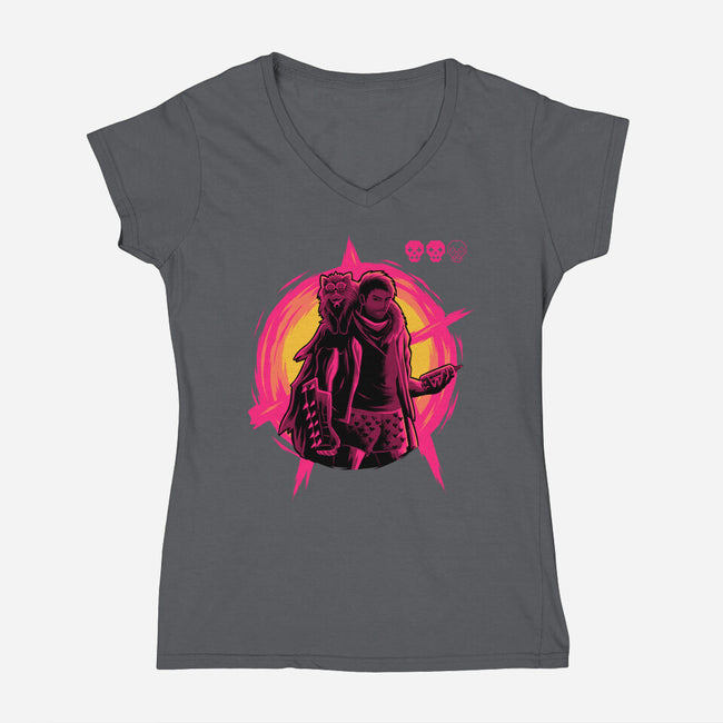 Burn To The Ground-Womens-V-Neck-Tee-rmatix