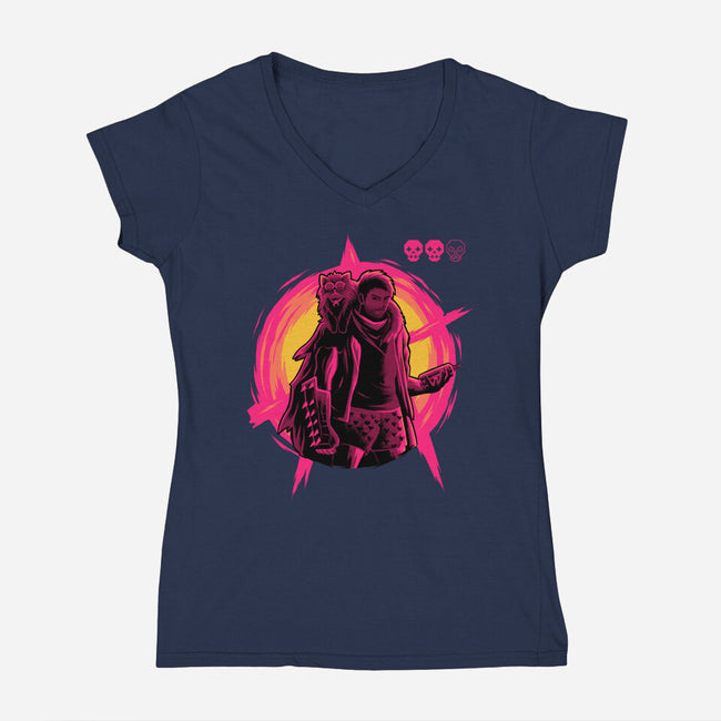 Burn To The Ground-Womens-V-Neck-Tee-rmatix