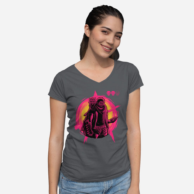 Burn To The Ground-Womens-V-Neck-Tee-rmatix
