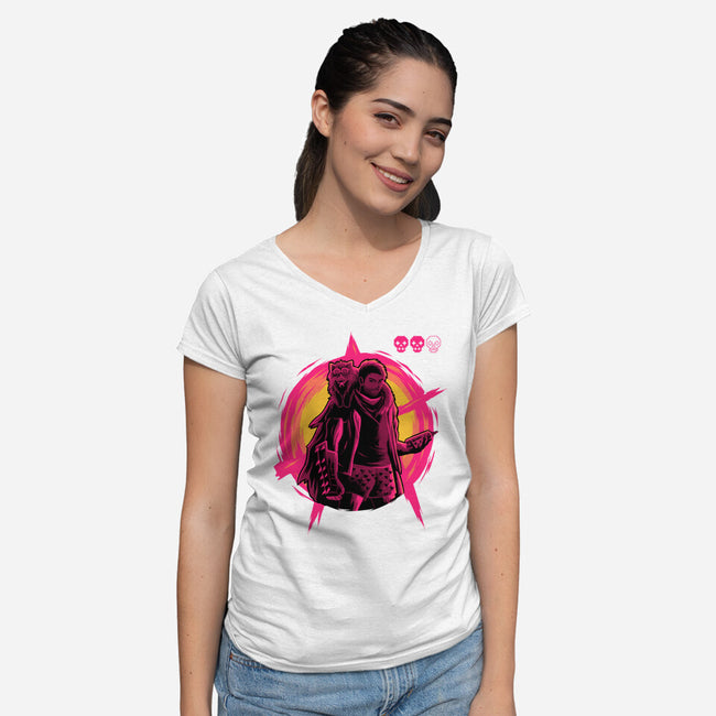 Burn To The Ground-Womens-V-Neck-Tee-rmatix