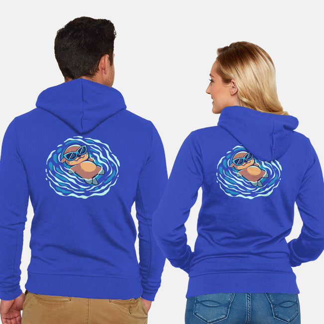 An Otterly Good Summer-Unisex-Zip-Up-Sweatshirt-TechraNova