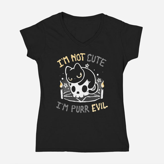 I Am Purr Evil-Womens-V-Neck-Tee-Vallina84