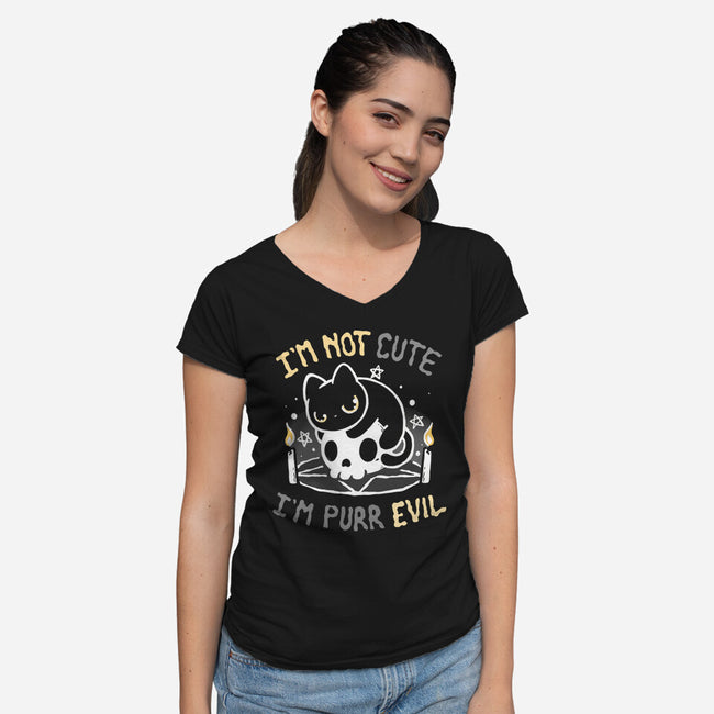 I Am Purr Evil-Womens-V-Neck-Tee-Vallina84