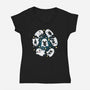 Ghosts Kittens-Womens-V-Neck-Tee-Vallina84