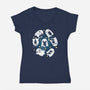 Ghosts Kittens-Womens-V-Neck-Tee-Vallina84
