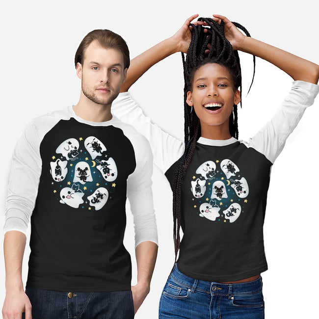 Ghosts Kittens-Unisex-Baseball-Tee-Vallina84