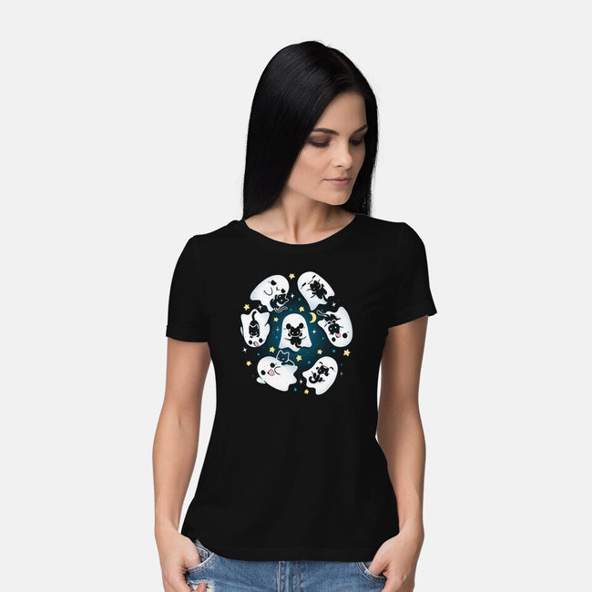 Ghosts Kittens-Womens-Basic-Tee-Vallina84