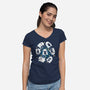 Ghosts Kittens-Womens-V-Neck-Tee-Vallina84