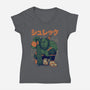 Shurekku Oni-Womens-V-Neck-Tee-Bruno Mota