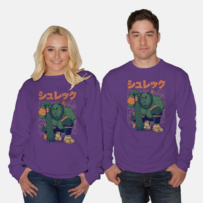 Shurekku Oni-Unisex-Crew Neck-Sweatshirt-Bruno Mota