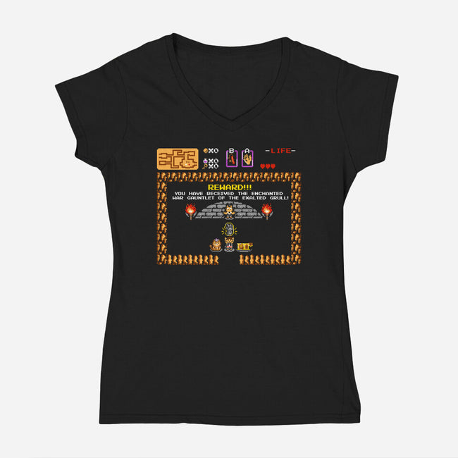 Dangerous Dungeon-Womens-V-Neck-Tee-demonigote